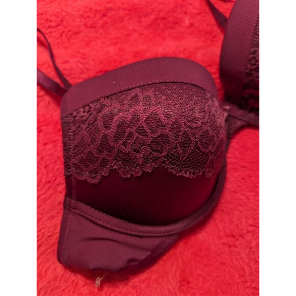 Maidenform Self Expressions Push Up Bra 36B Purple Lace Underwire Padded Demi - Picture 4 of 9
